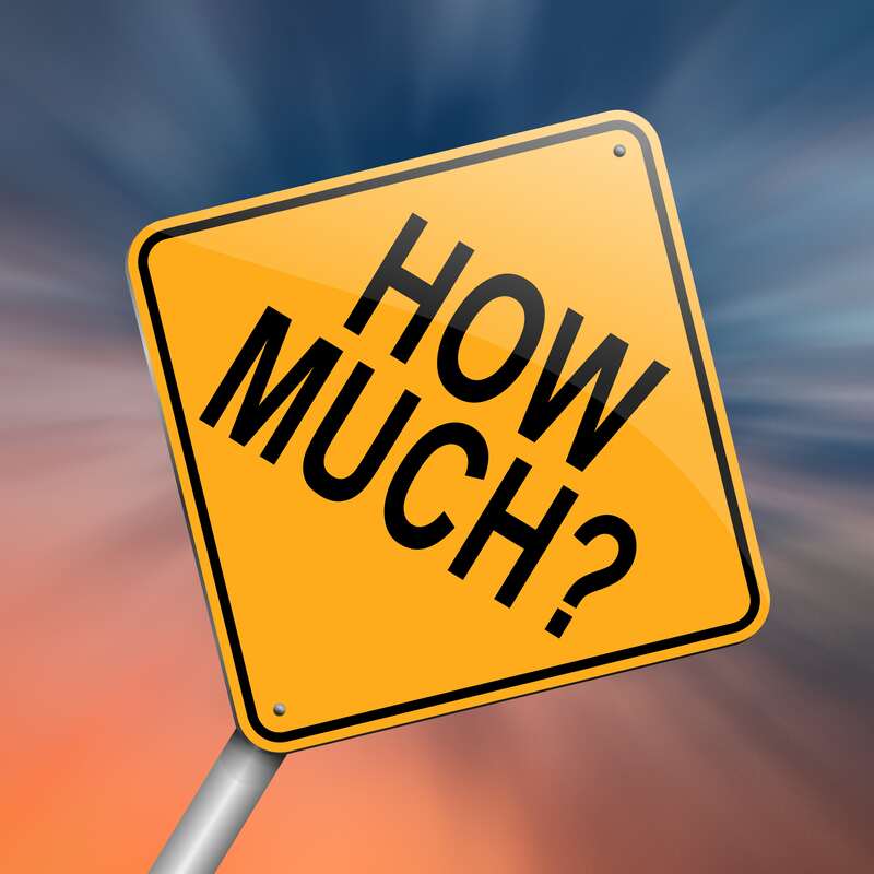 A road sign with the words "how much?"
